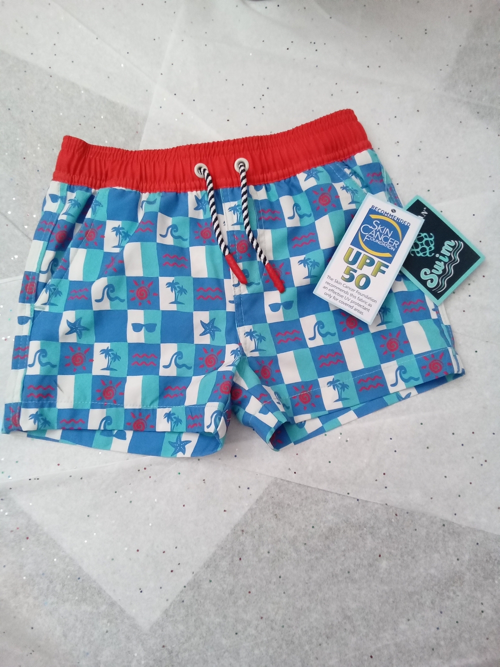 Andy & Evan Niko UPF 50 Blue Swim Trunks Size 3T NWT